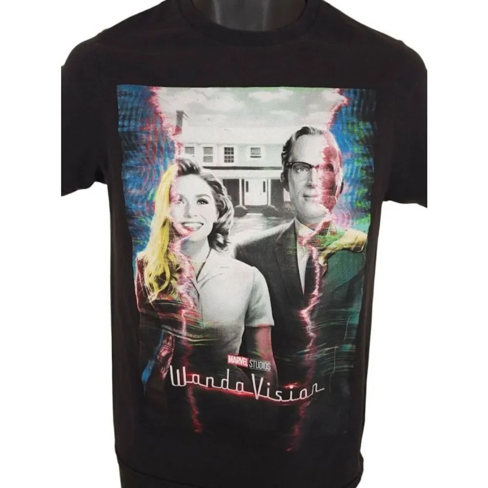WandaVision T Shirt Mens Size Small Black Marvel Studios Comic Book Series